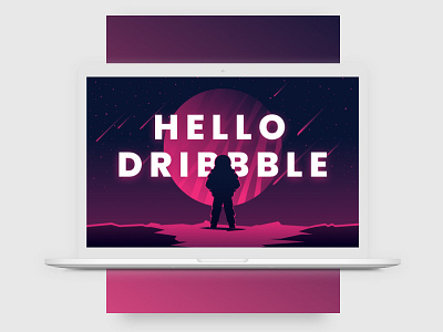 Hello Dribbble! debut dribbble first shot hello dribbble illustration macbook sketch