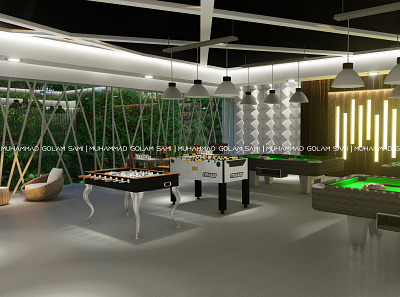 GAME ROOM INTERIOR DESIGN 3d model 3d render arch viz architectural comemrical design game room graphic design indoor games interior lighting