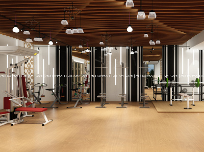 GYM INTERIOR DESIGN- Mirror Part 3d model 3d render arch viz architectural design graphic design interior lighting