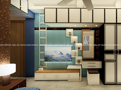 Cupboard and Tv Section Interior Design, Banorgati, Khulna