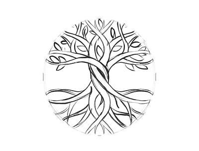Black Roots Gala Logo Process branches branding design draw drawing illustration illustrator iteration leaves logo logo sketching process procreate roots sketch sketching tree tree of life