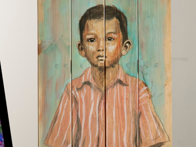 Compassion acrylic child compassion compassion international kid painting portrait sponsorship wood