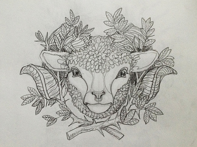 Hashem Tattoo pt. 2 design drawing flash horn horns illustration lamb pencil ram sheep symbolic tattoo