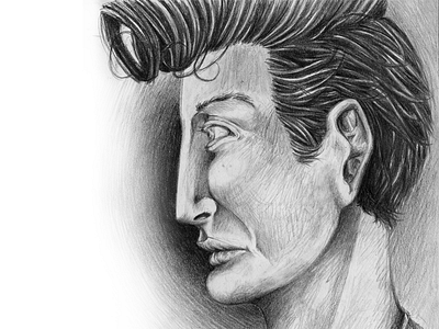 Teddy Boy draw drawing face graphite hair person pompadour sketch teddy boy value