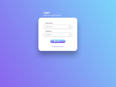 Login page with gradient background and radius box form field gradients input style login page ui ux web elements website