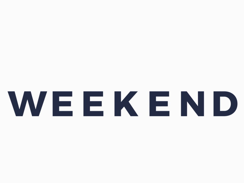 WEEKEND FLYING BECAUSE ITS WEEKEND animation flying friday happy motion graphics typography weekend