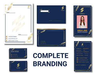 complete stationary for a company complete branding employ card envelop designs letter head stationary visiting card