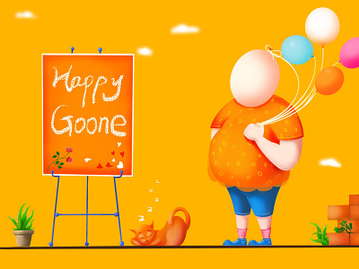 Happy Gonne branding illustration procreate