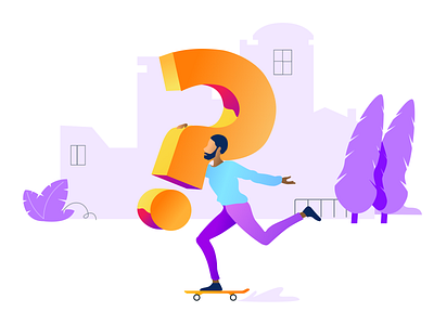 FAQs design illustration man ui vector