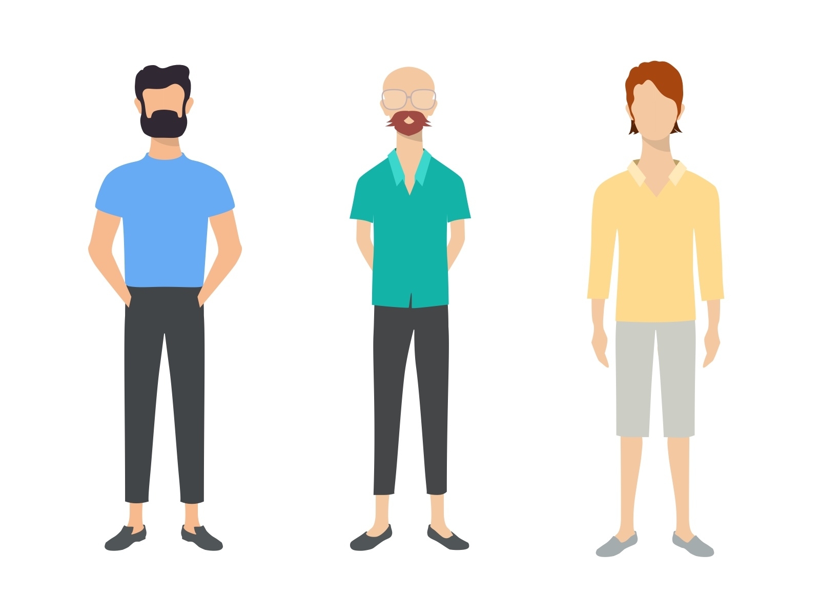 3 Fashionable Men by Gonneo on Dribbble