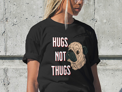 Hugs Not Thugs Non-Violence Design animal art apparel design fashion gift hugs not thugs pets positive life