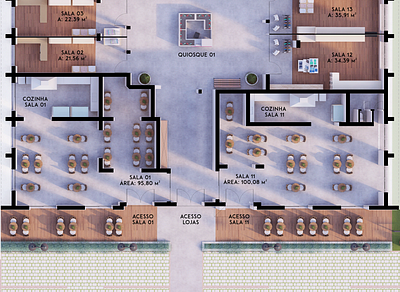 Rendered Architecture Plan - PSF 3d 3d model 3d rendering architecture plan