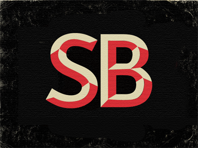SB black illustration logo red type