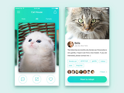 Cat House adopt app cat social ui