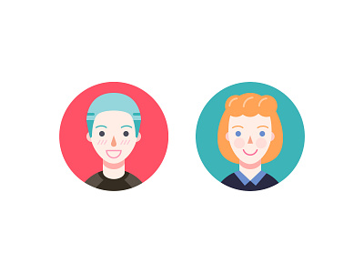 Couple Avatar avatar boy colorful couple face girl icon logo man portrait smile ui women