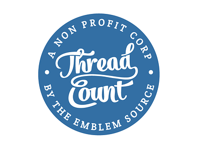 Thread Count Logo badge blue logo script