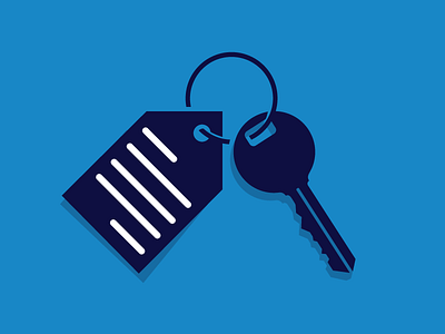 Key Mark blue contract key keyring logo mark tag title