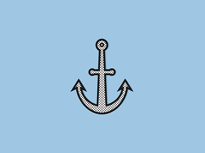 Anchor anchor blue icon white