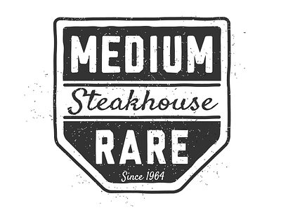 Medium Rare badge medium rare steakhouse texture