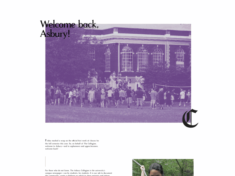 welcome microsite asbury collegian web