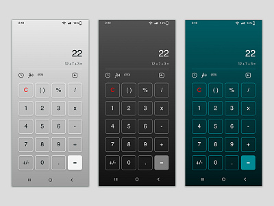 Daily UI Challenge #004 - Calculator design ui