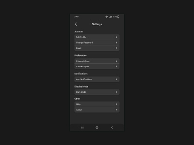 Daily UI Challenge #007 - Settings design ui