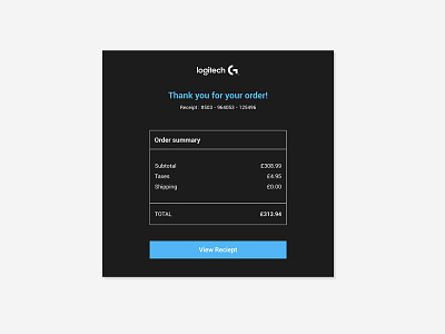 Daily UI Challenge #017 - Email Receipt