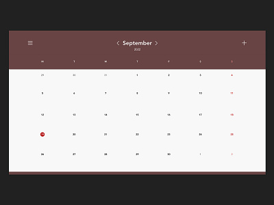 Daily UI Challenge #038 - Calendar design ui