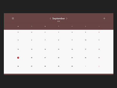 Daily UI Challenge #038 - Calendar