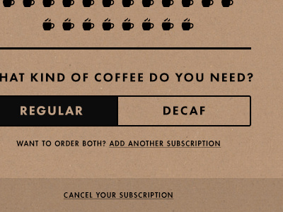 Subscription brown coffee subscription texture