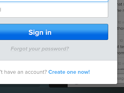 Sign In form modal sign in
