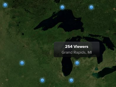 Map Hover blue hover map pins viewers