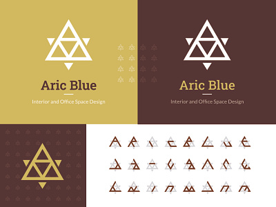 Aric Blue Logo Design branding elements icon interior design logo logodesign logotype office offices pattern symbol symmetrical symmetry type typo typography vector