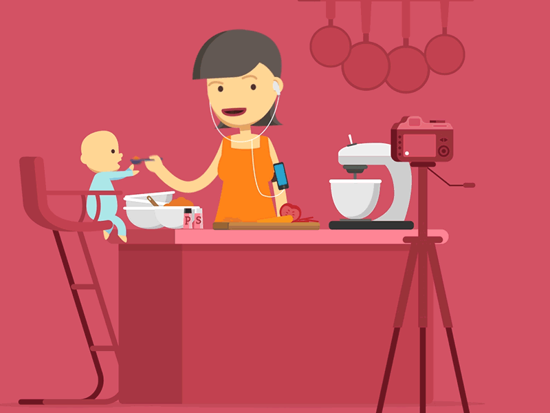 Ebay - Food Blogger Mum blog character design cooking ebay food foodie geeks tech vector