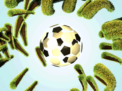 Grassy Ball cinema 4d football grass material mograph
