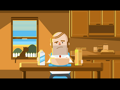 Role Playing Graham - Styleframe (Breakfast) animated short character design geek illustration rpg vector