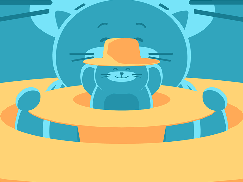 A Cat in a Hat after effects animated gif cat loop vector