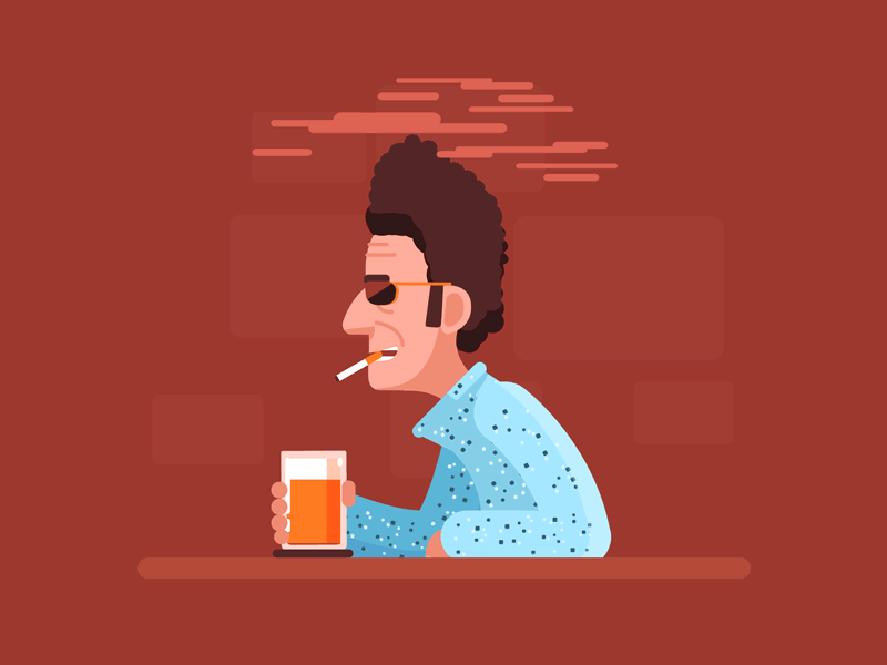 Here's to feelin' good all the time after effects animated gif kramer loop seinfeld vector