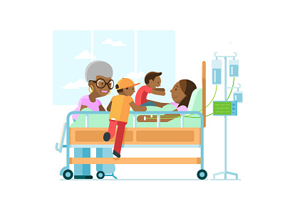 Lifebroker - Hospital character design health illustration insurance vector