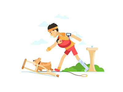 Lifebroker - Park character design health illustration insurance vector