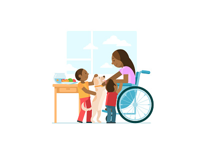 Lifebroker - Disability character design health illustration insurance vector