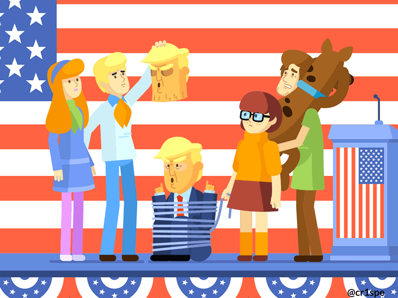 Scooby Doo and the Presidential Election animated gif character animation clinton donald trump election gif loop scooby doo trump usa