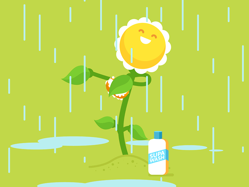 Rain Shower animated gif character animation flower gif loop rain shower