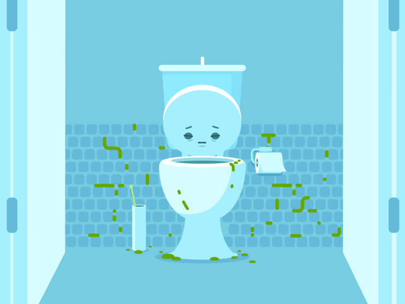 Life of Toilet animated gif cartoon flat gif loop vector