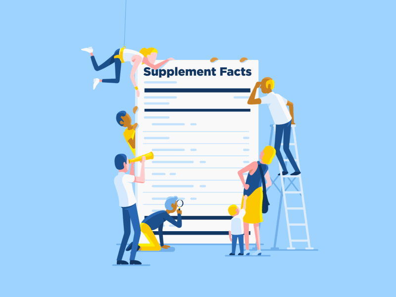 Supplement Facts - Elysium animated gif cartoon flat gif health healthcare loop nutrition vector