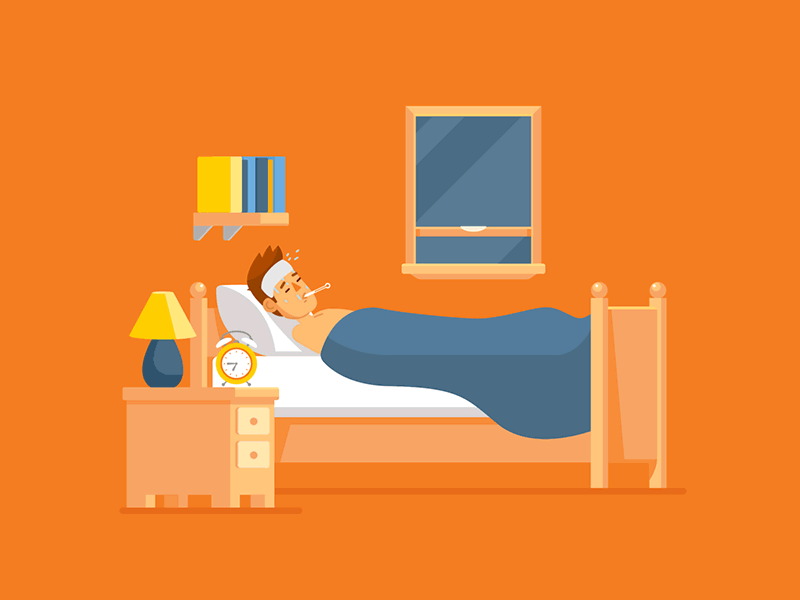 GSK - Sick Day animated gif cartoon flat gif health healthcare loop pain vector