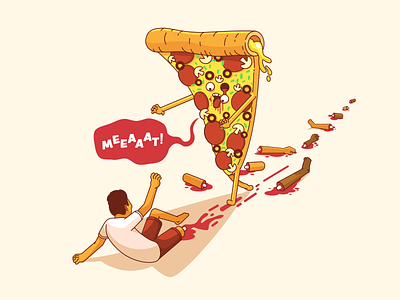 Meatlovers Pizza death food hunger illustration living dead meat meatlovers pizza walking dead zombie zombies