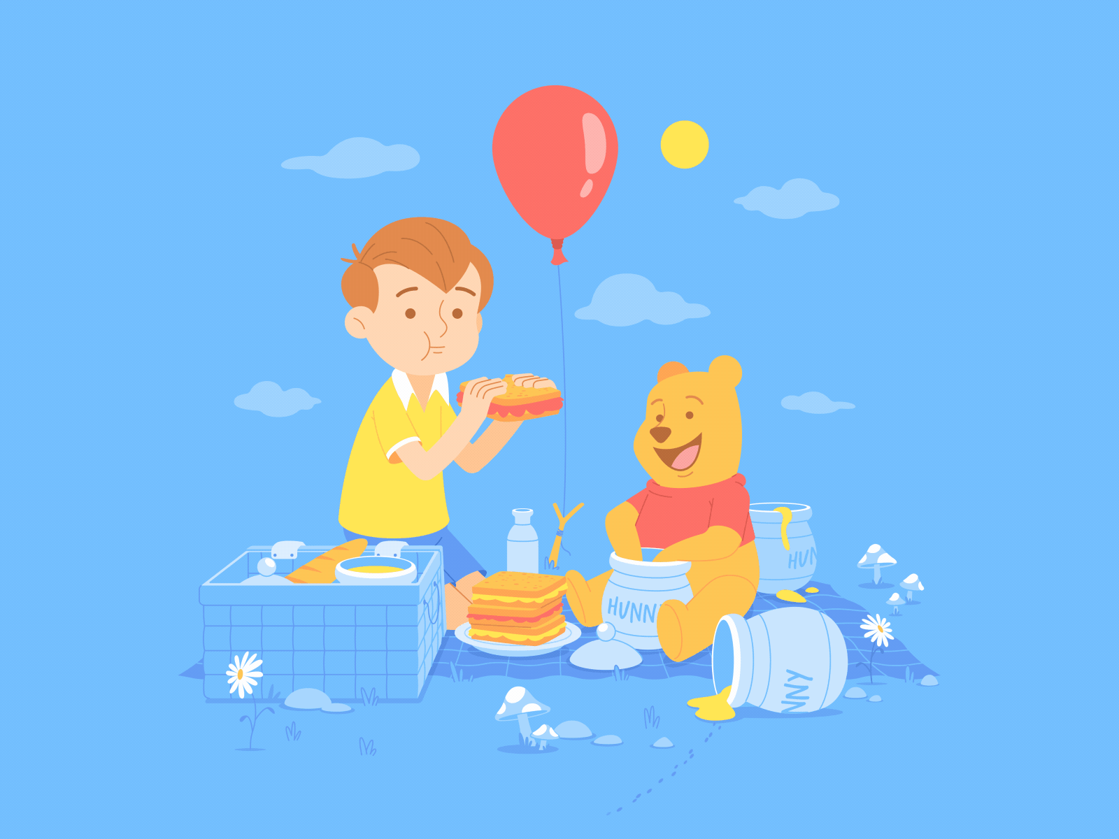Disney - Winnie the Pooh after effects animated gif cartoon character animation character design flat gif illustration loop vector