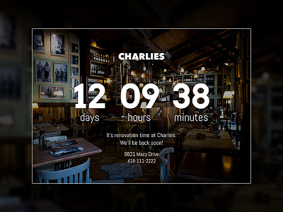 Daily UI Challenge #014 - Countdown Timer business challenge countdown dailyui opening renovation restaurant timer ui