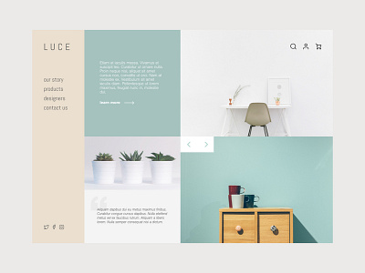LUCE clean concept design furniture homepage interior simple ui